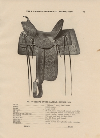 1908 S. D. Gallup Saddlery Co. Catalog Number 15, Pueblo, Colorado, U.S.A.