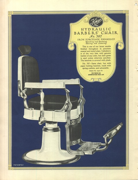 Renovated Koken's, 1915  IBS'2020 Exhibit Item – NYC Barber Shop